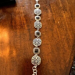 Elegant Silver and Black Women's bracelet